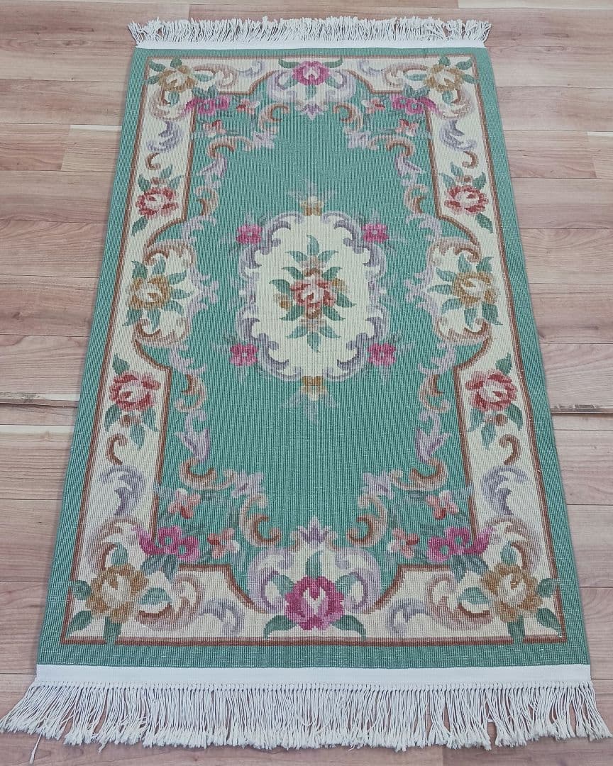 専用Y2690-3 高級中国段通 ウール100% ハンドカット 153×91㎝