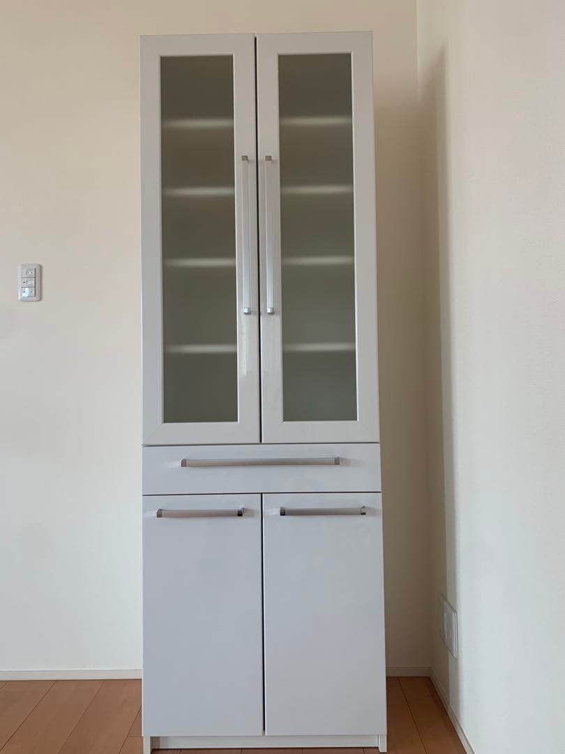 【シロクマくん】パモウナ　食器棚　YC-S600K プレーンホワイト