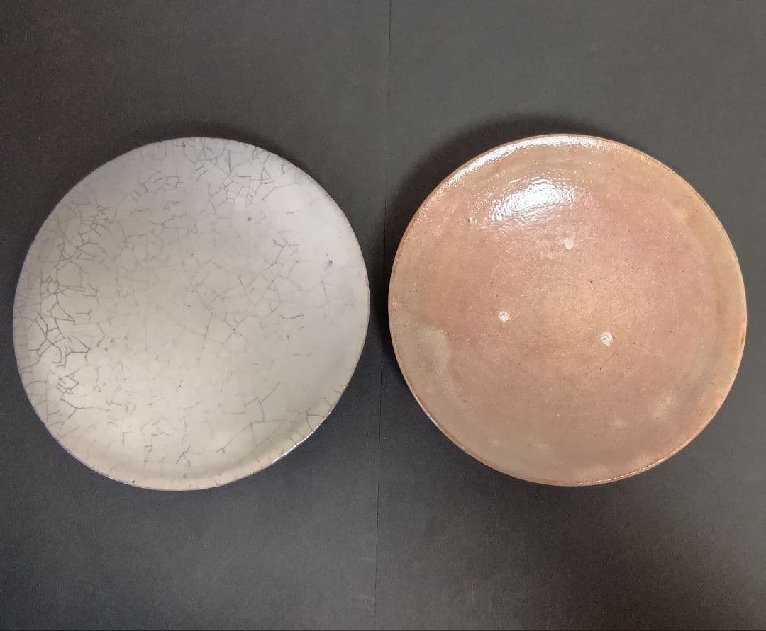 【茶道具】菓子器銘々皿 ▼御本出 × 5 ▲粉引 × 5 全10客 杉本貞光 作