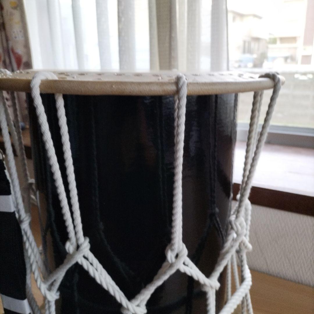 担ぎ太鼓 1.2尺締太鼓　和太鼓 天然皮革　ストラップ付き中古品⑤