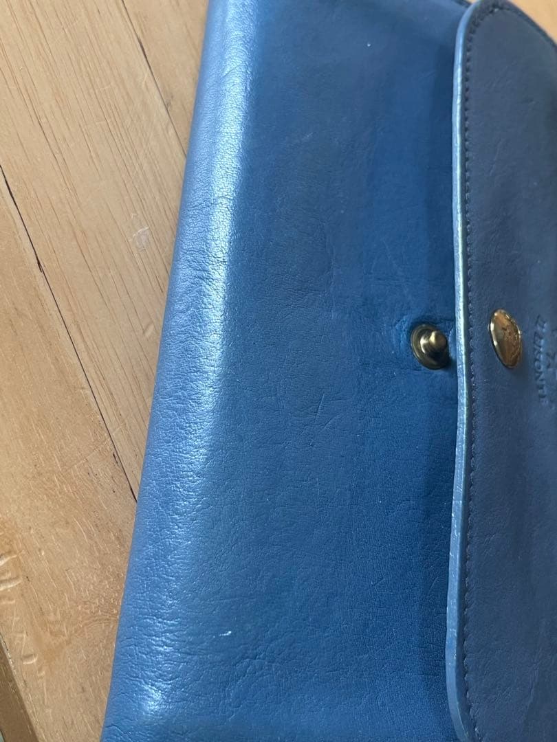 Lemon イルビゾンテ 長財布 ブルー系 ネイビー系 ロゴ型押し 収納多