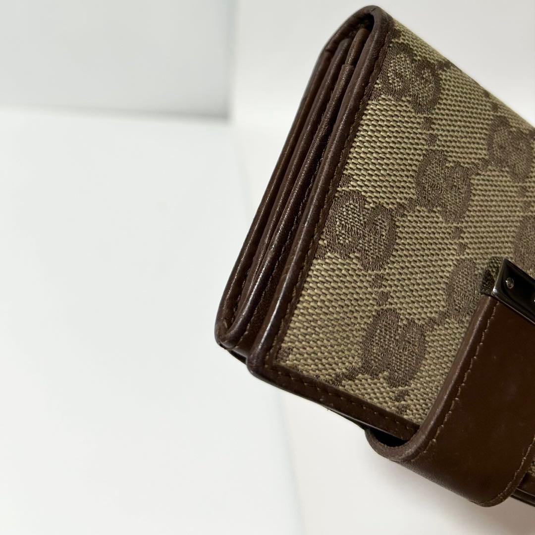 美品 GUCCI グッチ GG柄 キャンバス レザー カードケース 名刺入れ