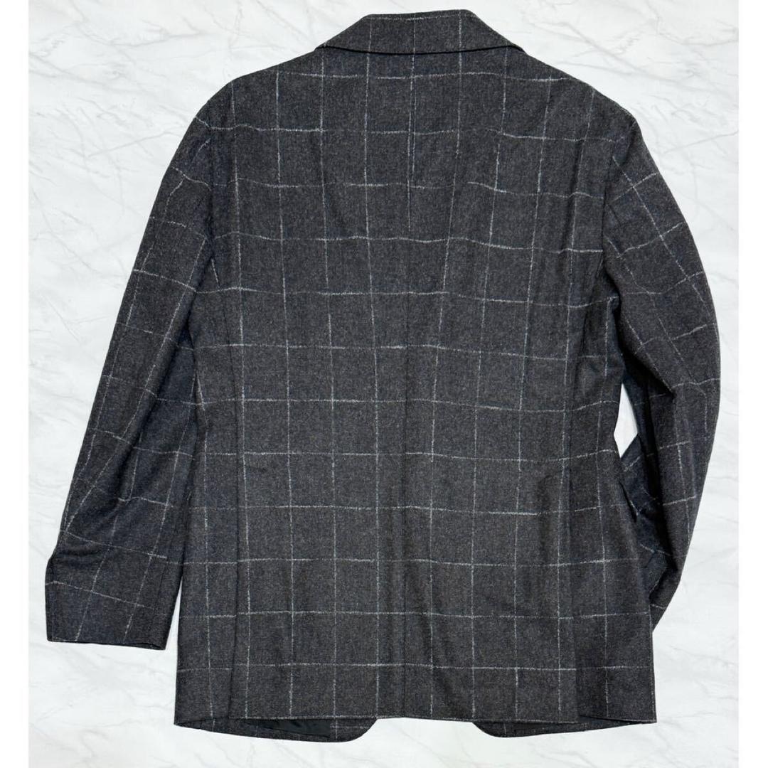 イタリア製タリアトーレ秋冬メンズスー#48ブロックチェックグレー