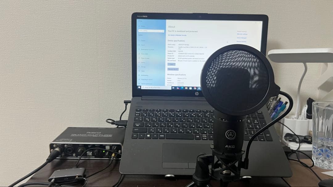 セット｜HPノートPC＋AKGマイク＋Roland Quad-Capture
