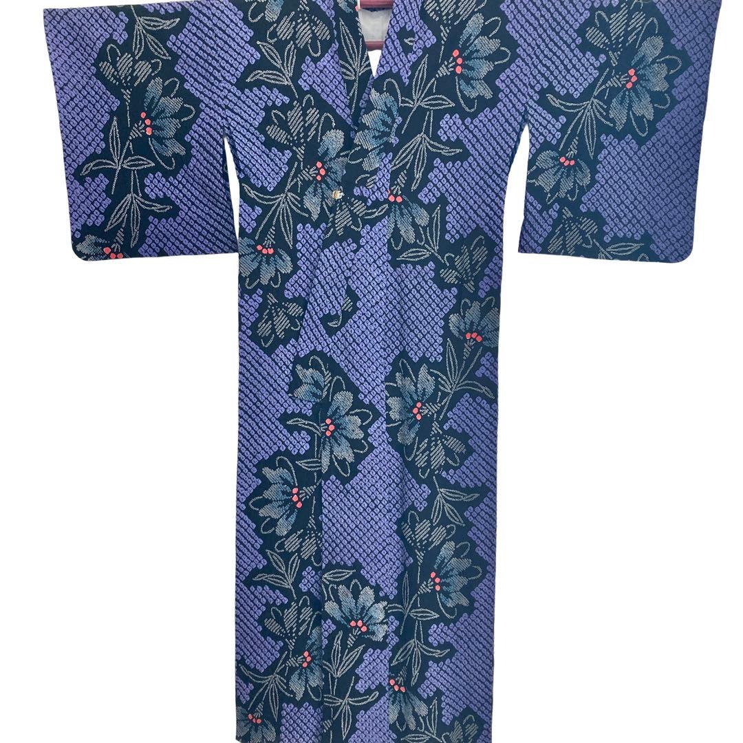 ★ゆうこです★™️60/4紫　身丈155 有松絞り　絞り染め　絞り浴衣　浴衣