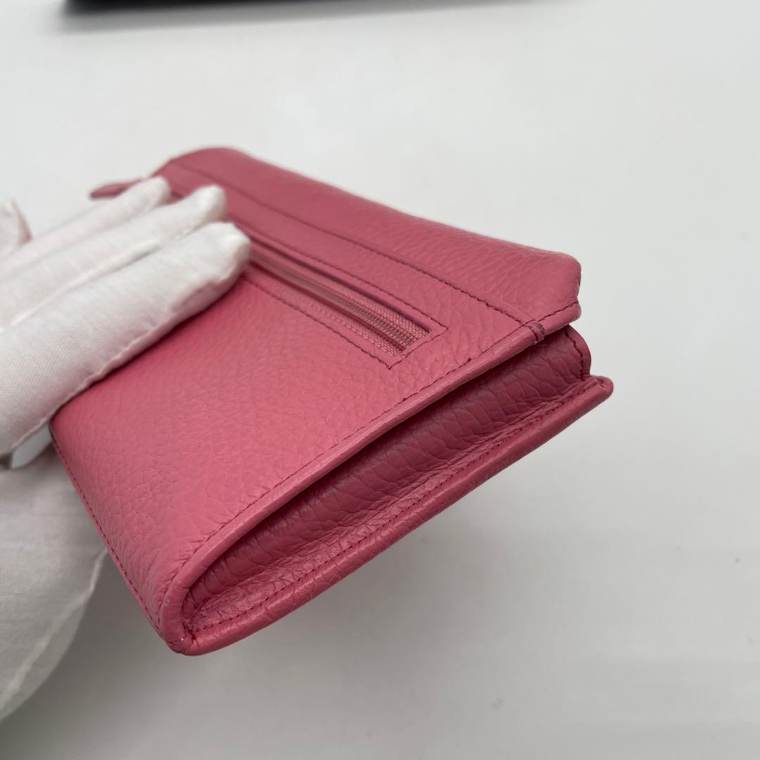 ☆新品同様☆傳☆傳濱野☆ギャルソン財布☆長財布☆本革☆ピンク☆レザー☆長財布