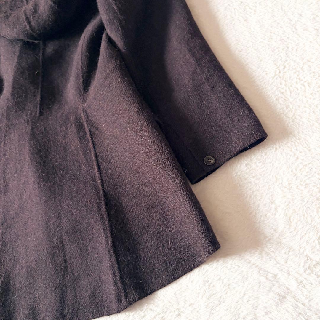 6268 希少✨ イッセイミヤケ フーデッドコート 女優襟 バイカラー L