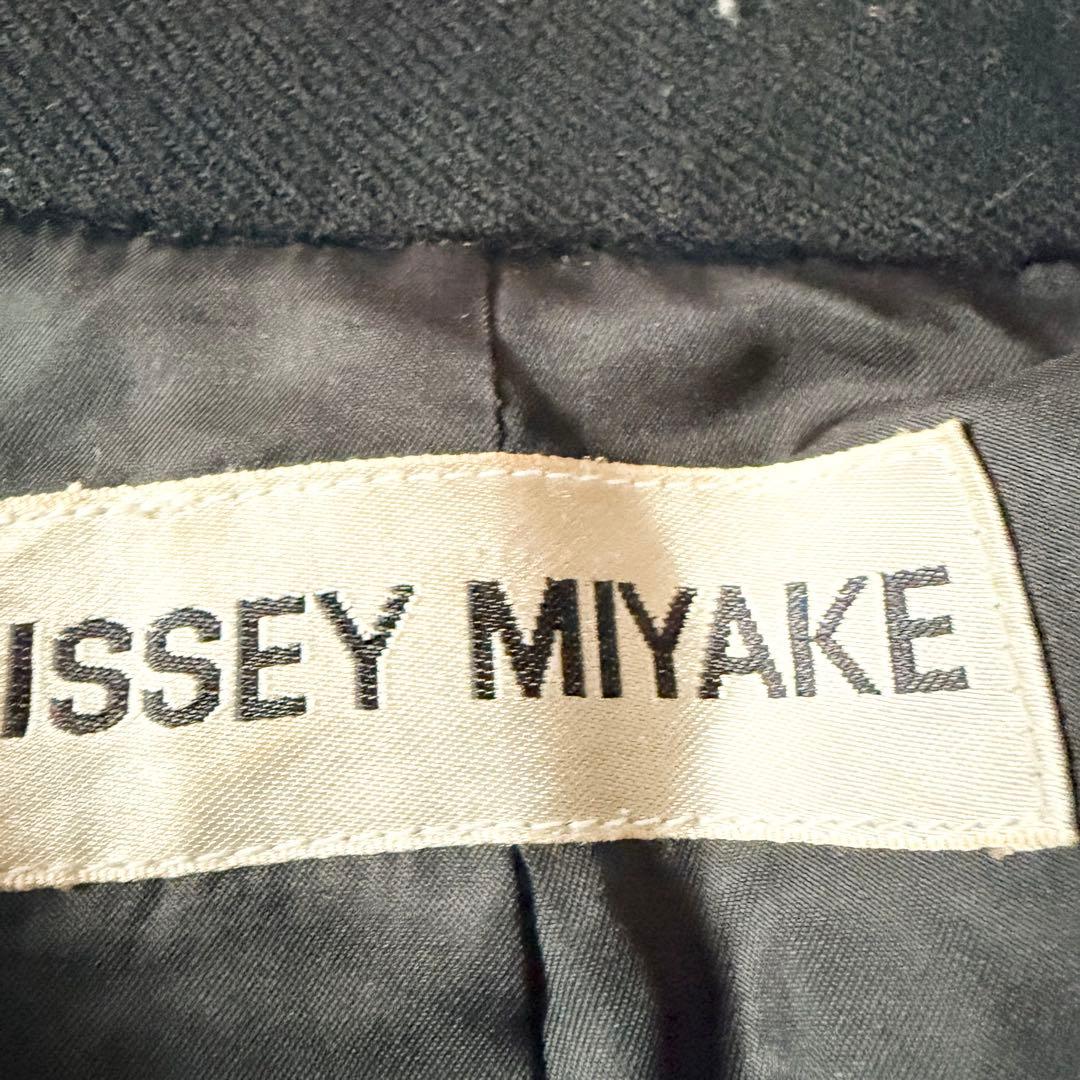 6268 希少✨ イッセイミヤケ フーデッドコート 女優襟 バイカラー L