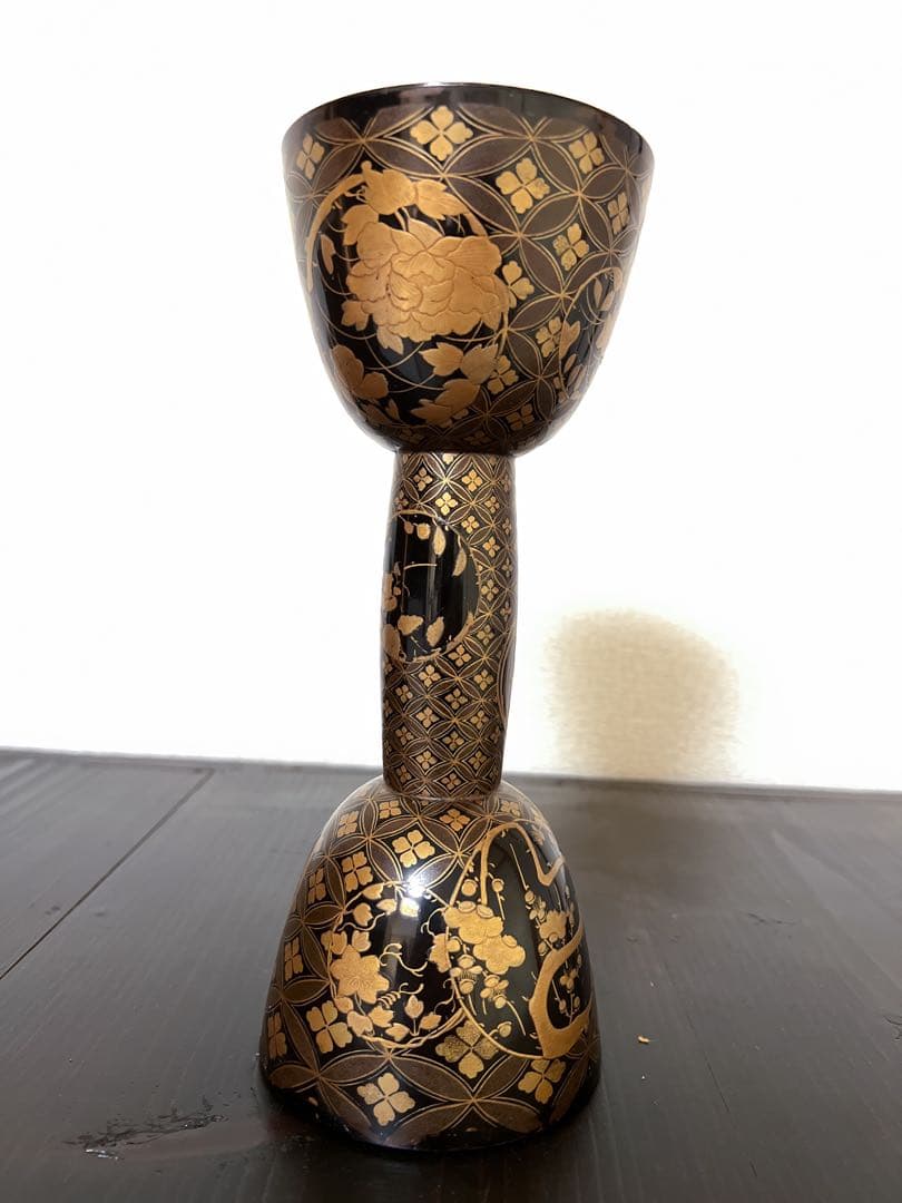 小鼓の胴　七宝繋ぎ蒔絵