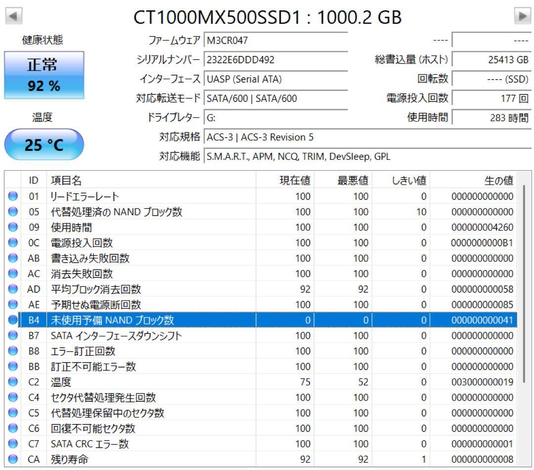 内蔵型SSD Crucial MX500 CT1000MX500SSD1 1TB