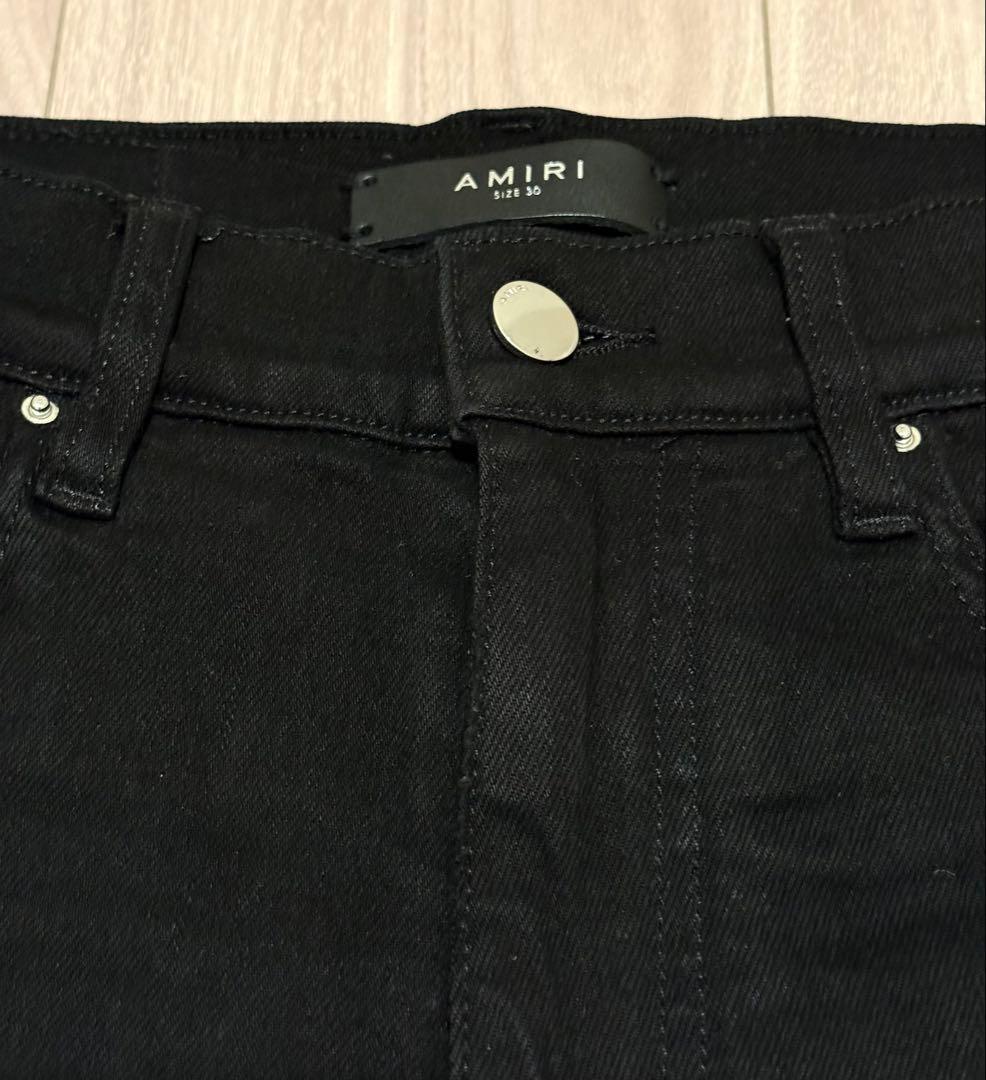 AMIRI アミリ MX1 デニム ブラック 30 レザーパッチ