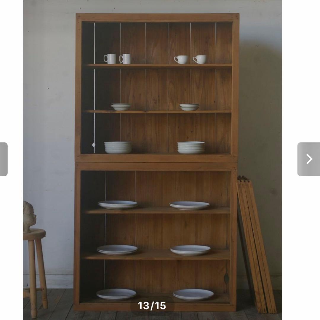 古家具 / アンティークガラス戸棚 / 無垢材①