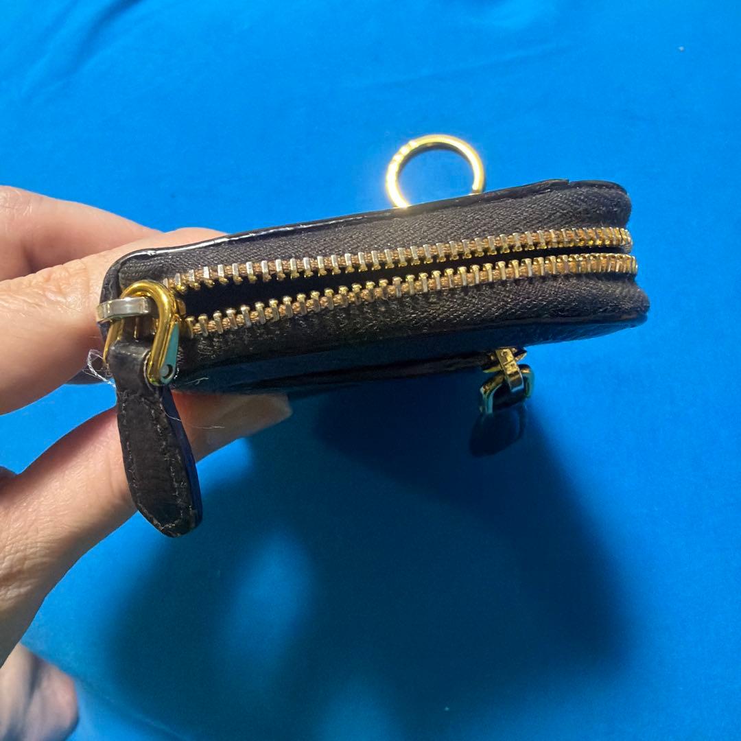 PRADA ブラックレザー ケース キーリング　フラグメントケース