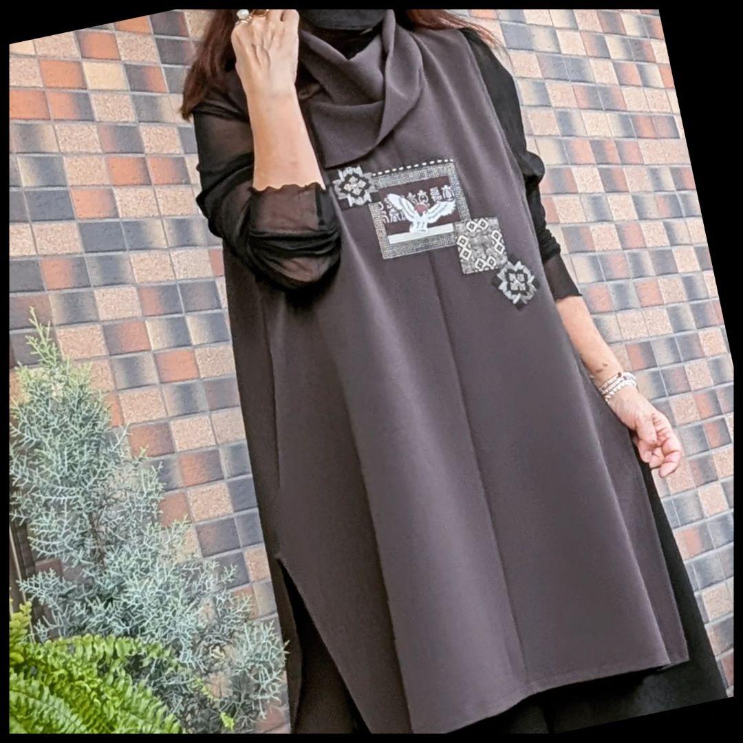 古布アレンジ♥丹後ちりめんベスト イレギュラーヘムライン