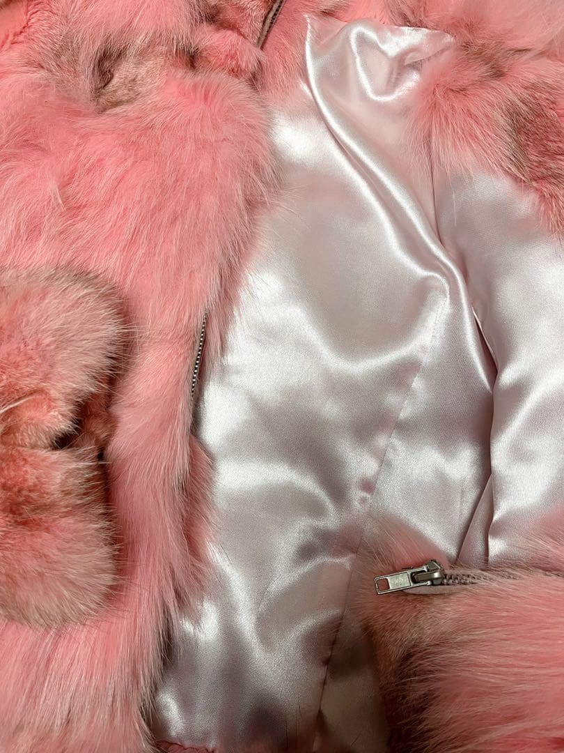 グラデーションピンクショート丈ファーコート ファージャケット y2k グランジ