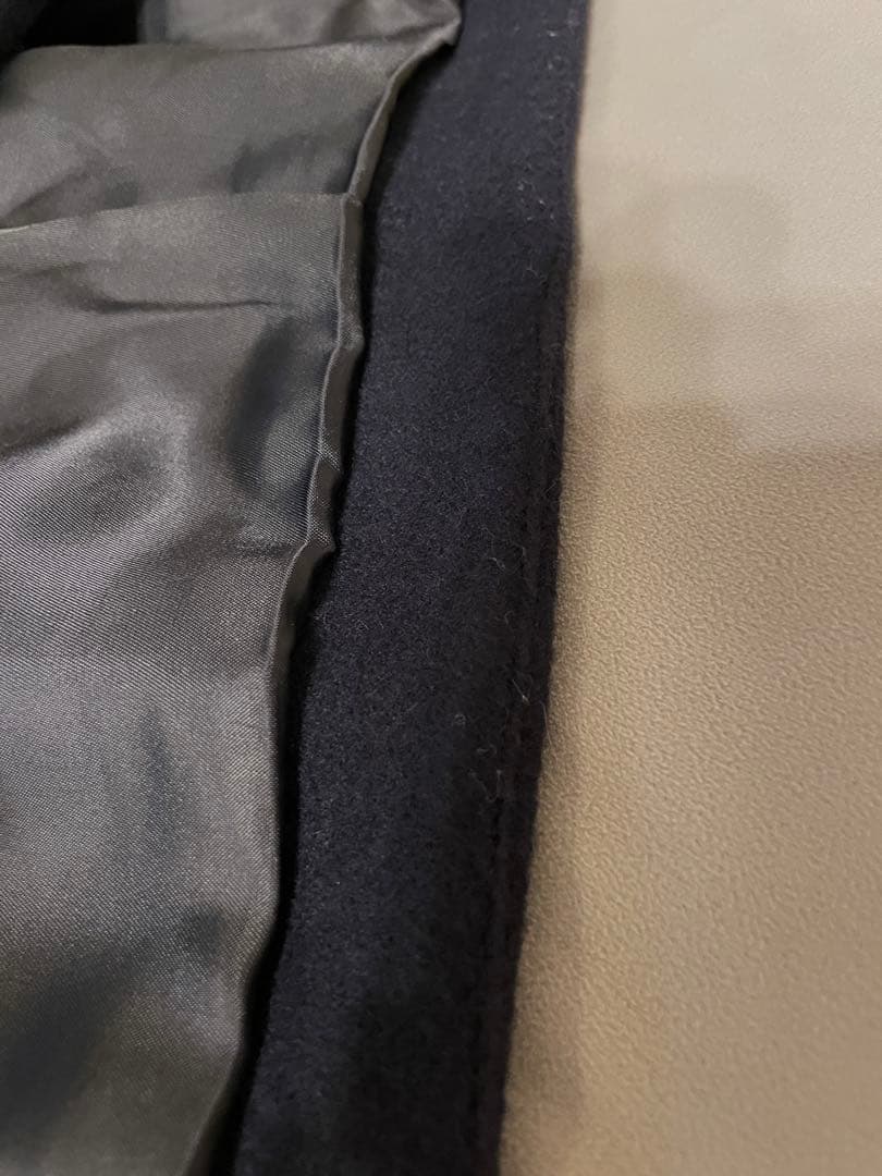 ★お値下げ　尾州ウールスーパー100モッサPコート　36 ネイビー