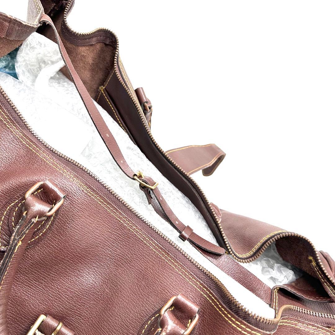 【激レア 特大】コムデギャルソン オールレザー ボストンバッグ 大容量 ブラウン