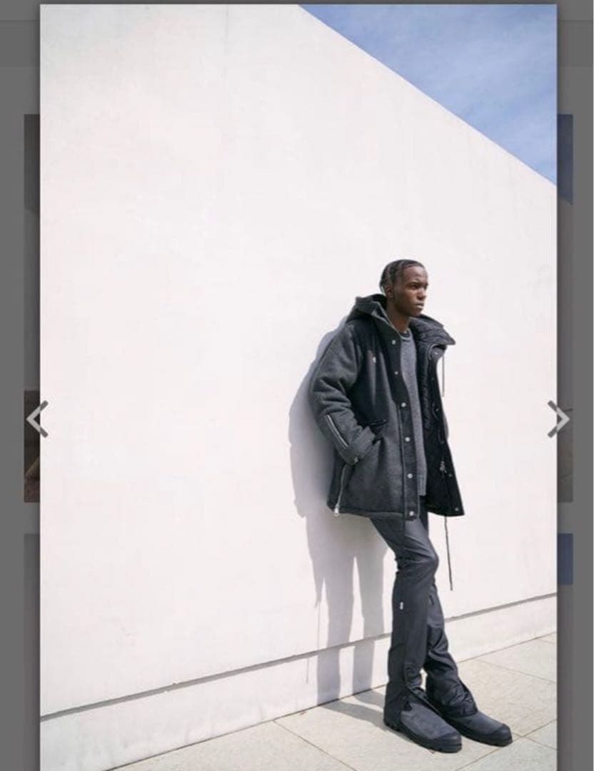 エ*ヲ様 MLVINCE ダークグレー フード付きウールコート