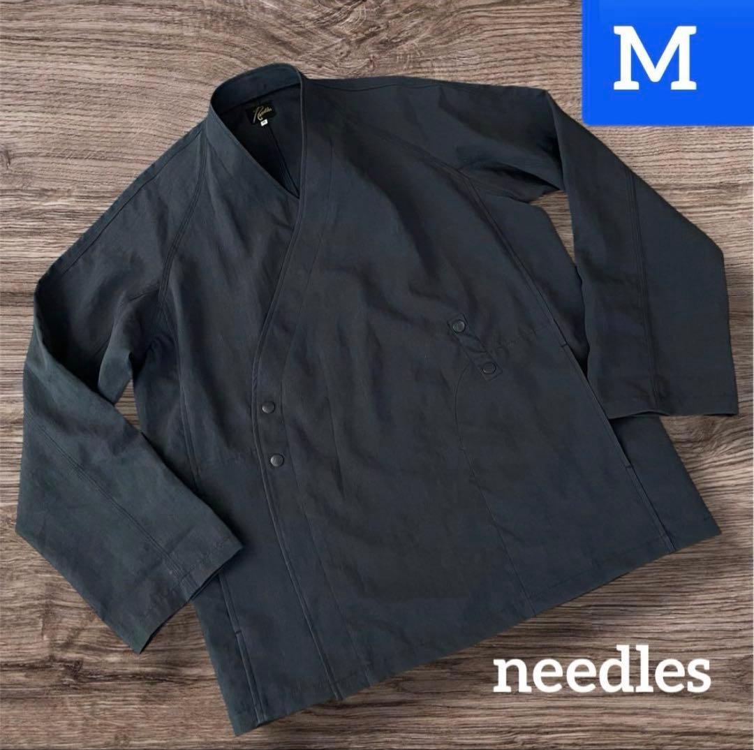 【ニードルズ　作務衣ジャケット】Mサイズ　ポリ100% ダブル　日本製　濃紺