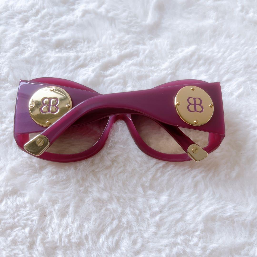 美品BALENCIAGA バレンシアガパープルグラデーションサングラスケース付き