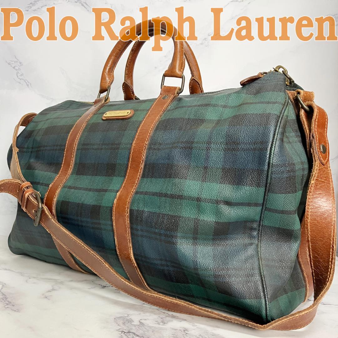 B617【2way】Polo Ralph Lauren★チェック柄ボストンバッグ
