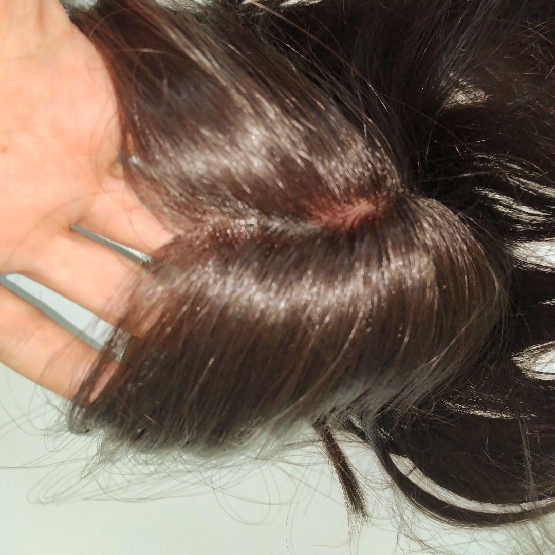 【PinkAge】手植えトップカバーサイドバングルーズCカール★ダークブラウン