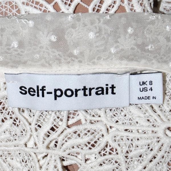 E*様 セルフポートレイト ワンピース レース 花柄 クリーム UK8 未使用