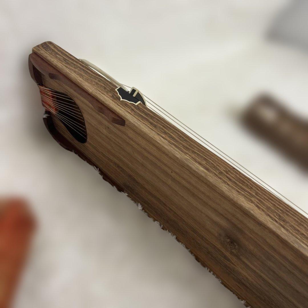 【美品】琴　和楽器　13弦　半上角　波甲　すだれ掘り