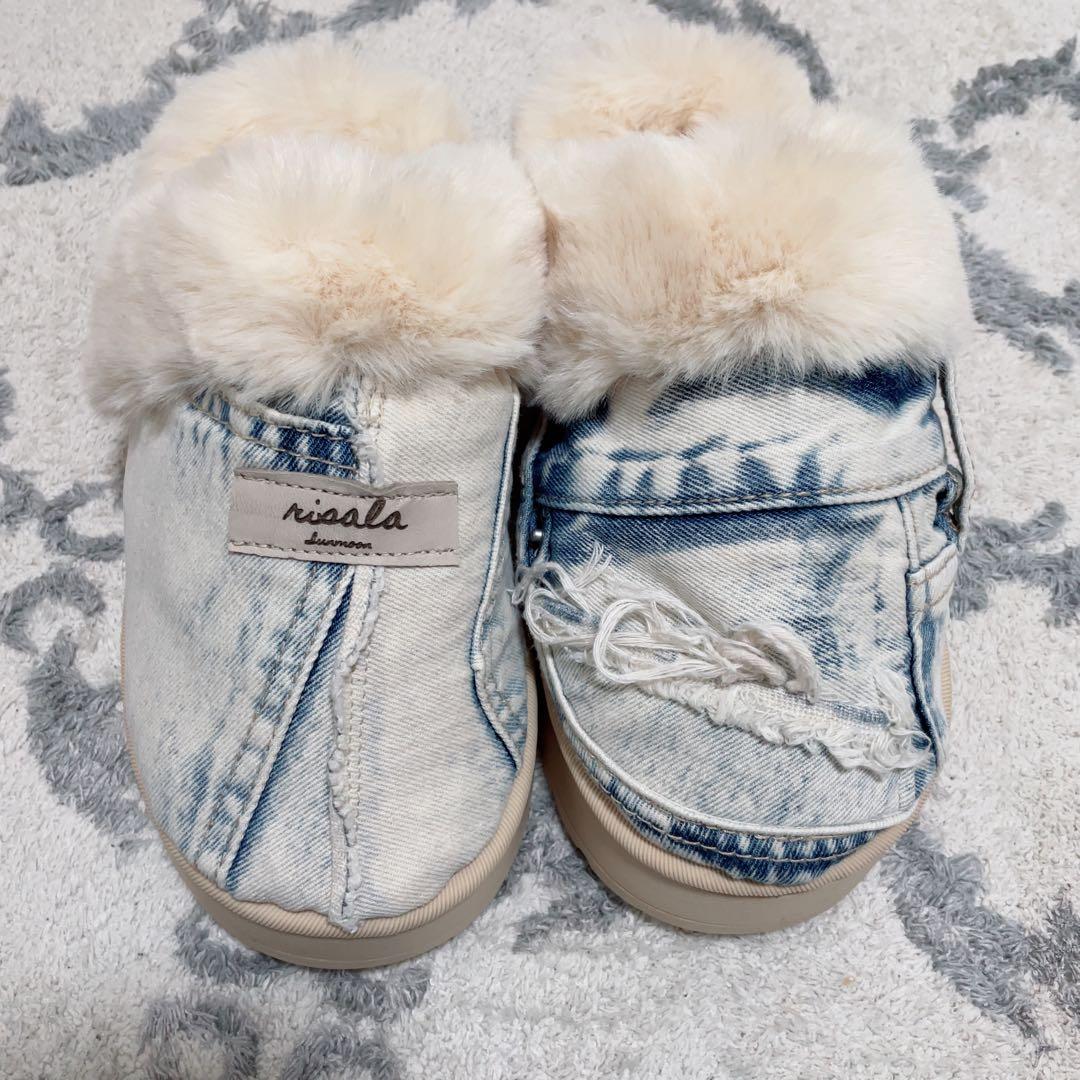 ☆専用☆3 点セット デニム リメイク ファー サンダル