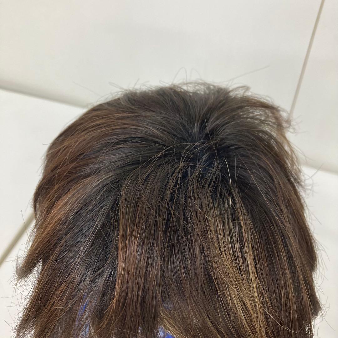 g514-28 フルウイッグ　ウィッグ　人毛ミックス　MIX 軽量　未使用