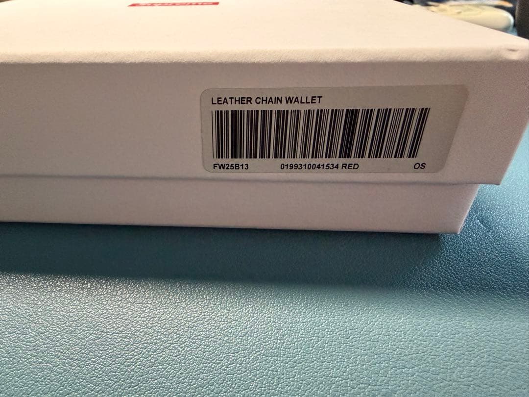 小物 Supreme Leather Chain Wallet Red