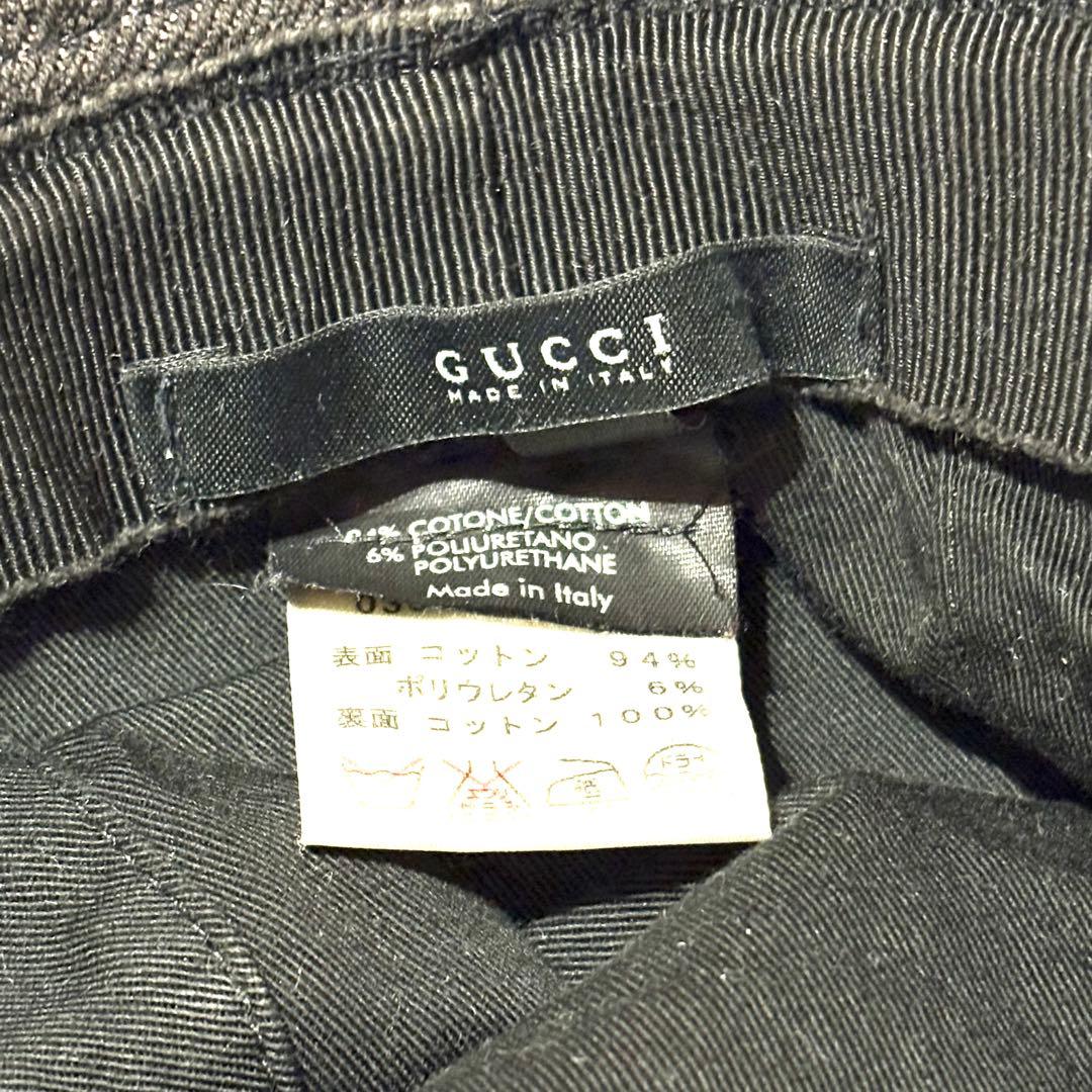 【美品】GUCCI バケットハット　Mサイズ　GG柄　帽子　ロゴプレート　レア