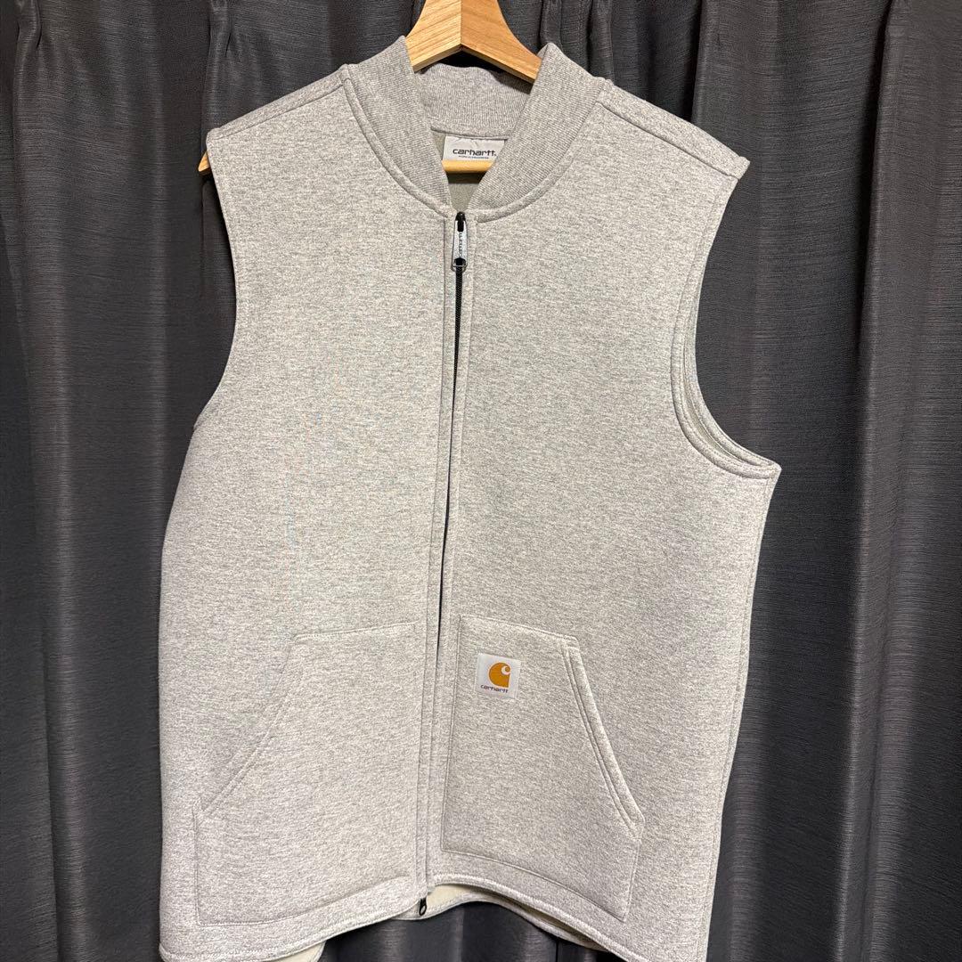 Carhartt グレー ジップアップベスト Lサイズ