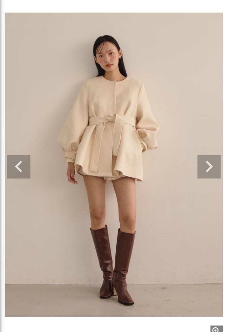 【水】acym バルーンスリーブフレアコート