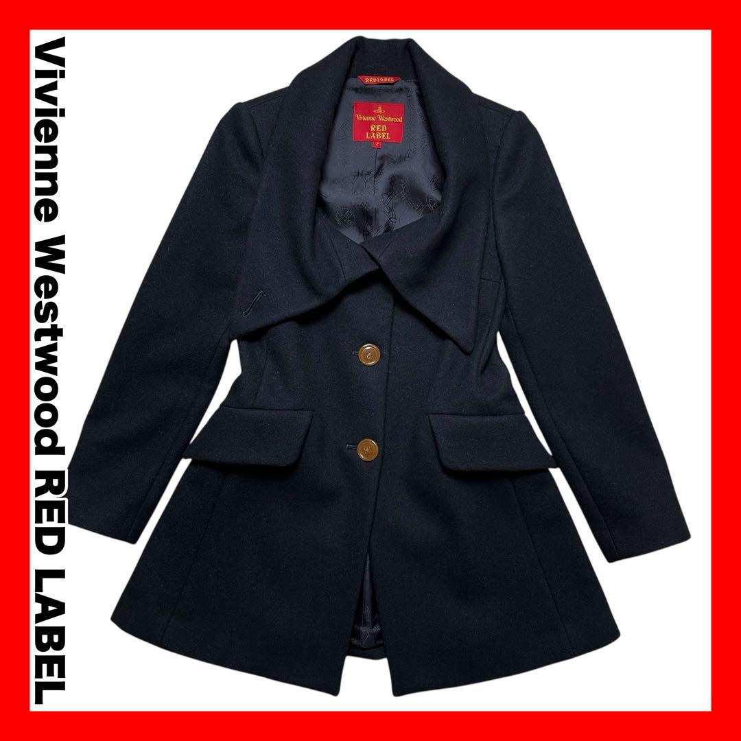 極美品【Vivienne Westwood】変形 襟 コート オーブ釦 総柄裏地