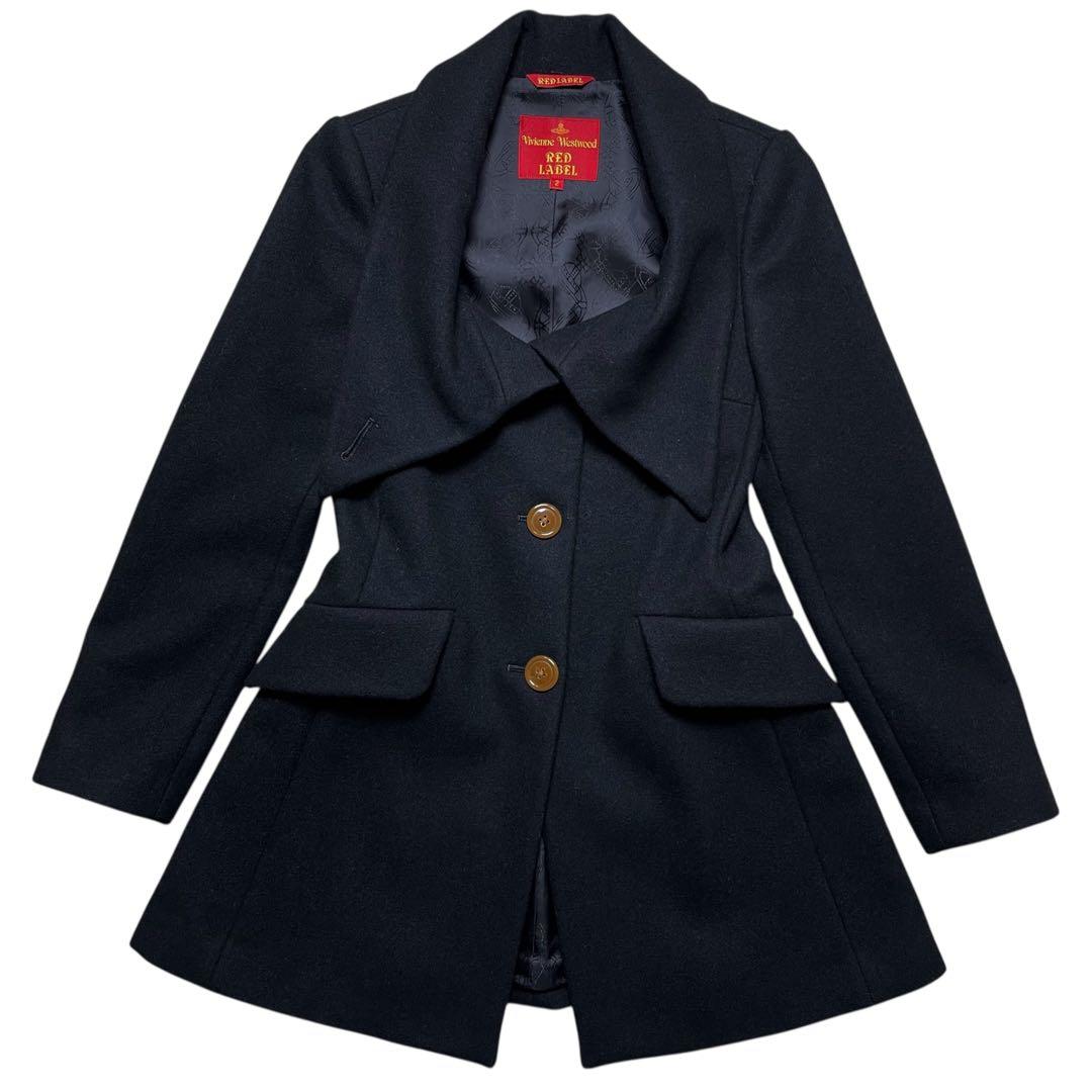 極美品【Vivienne Westwood】変形 襟 コート オーブ釦 総柄裏地