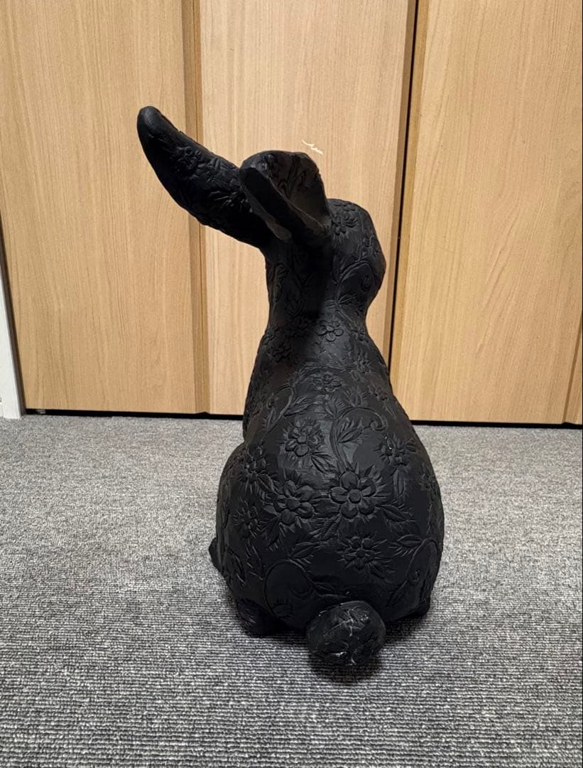 Francfranc ラビット アムルーＬ　ブラック2体　うさぎ　オブジェ　難