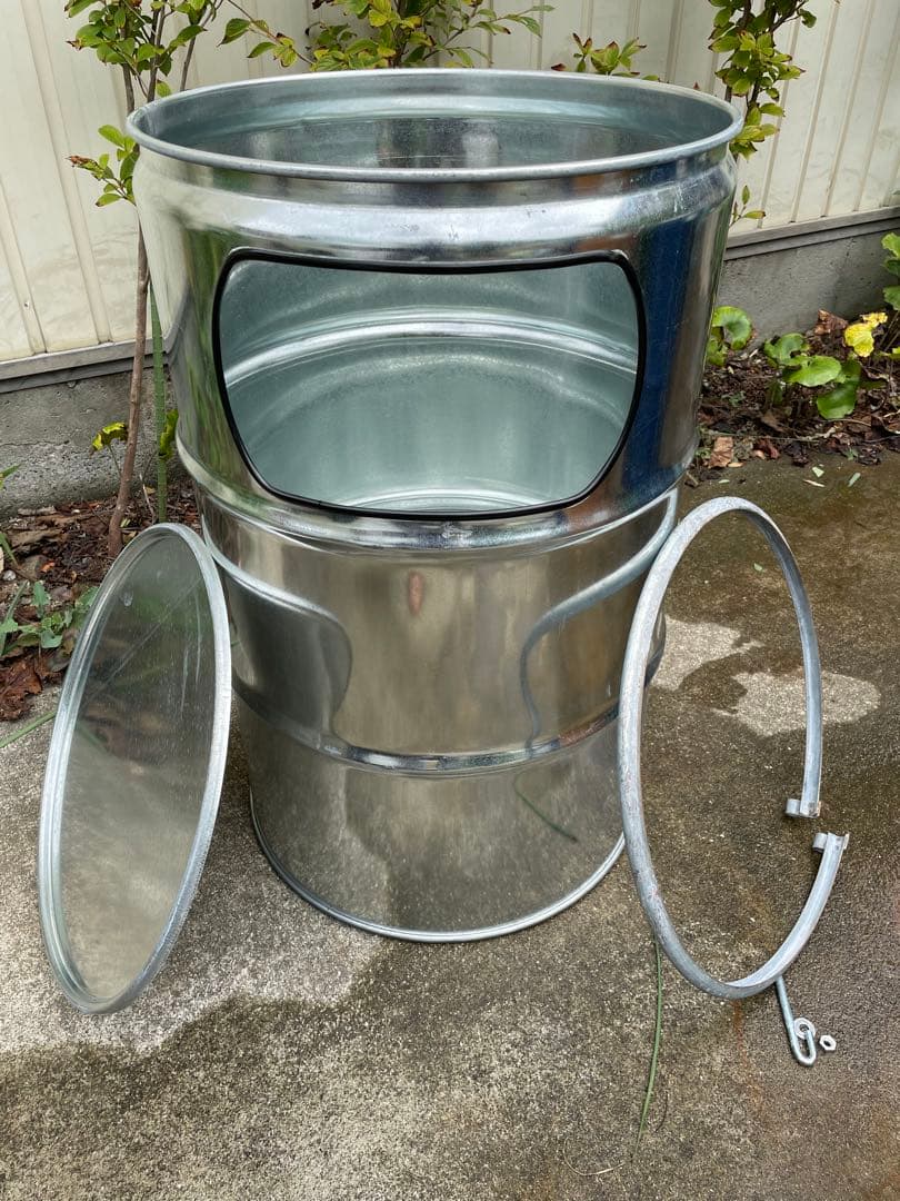 ドラム缶 ゴミ箱 リメイク 亜鉛メッキ缶