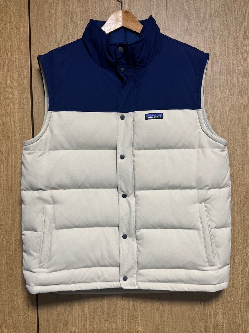 patagonia ダウンベスト L ネイビー/ベージュ