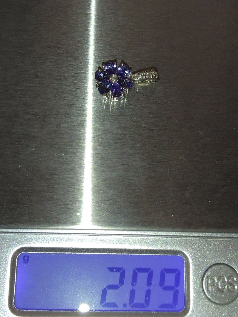 ジュエリーマキk18WGタンザナイトダイヤモンドペンダントトップ