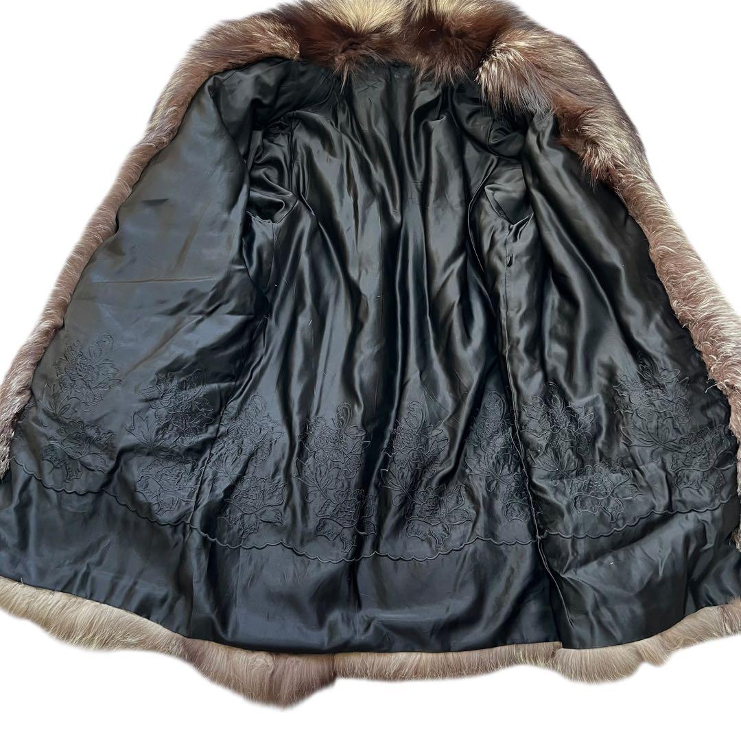 着丈100cm 肉厚ボリューム◎ シルバーフォックス リアルファー 毛並み◎