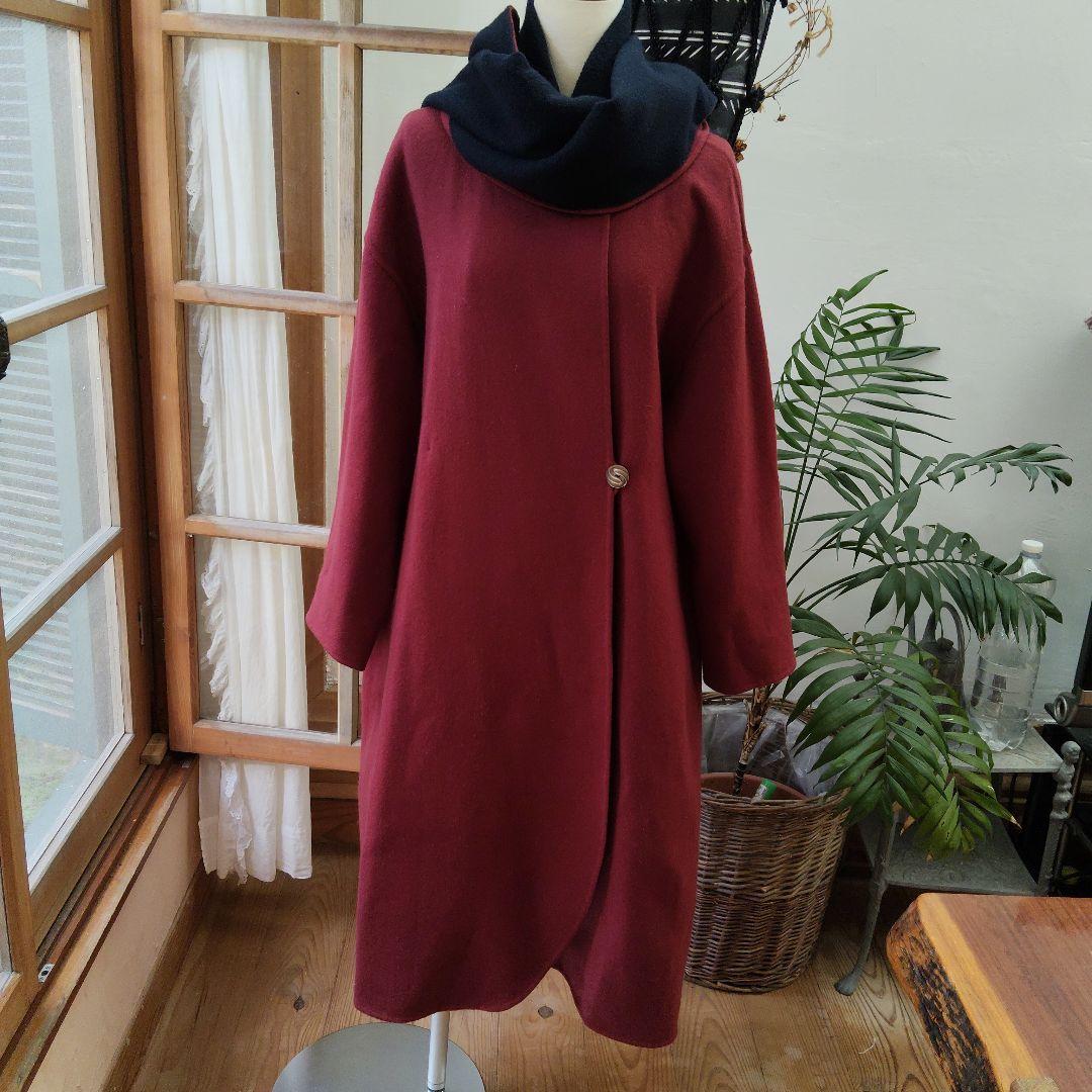 カシミヤ＆ウール　ダブルフェイス　リバーシブルコート　オーダーメイド　昭和レトロ