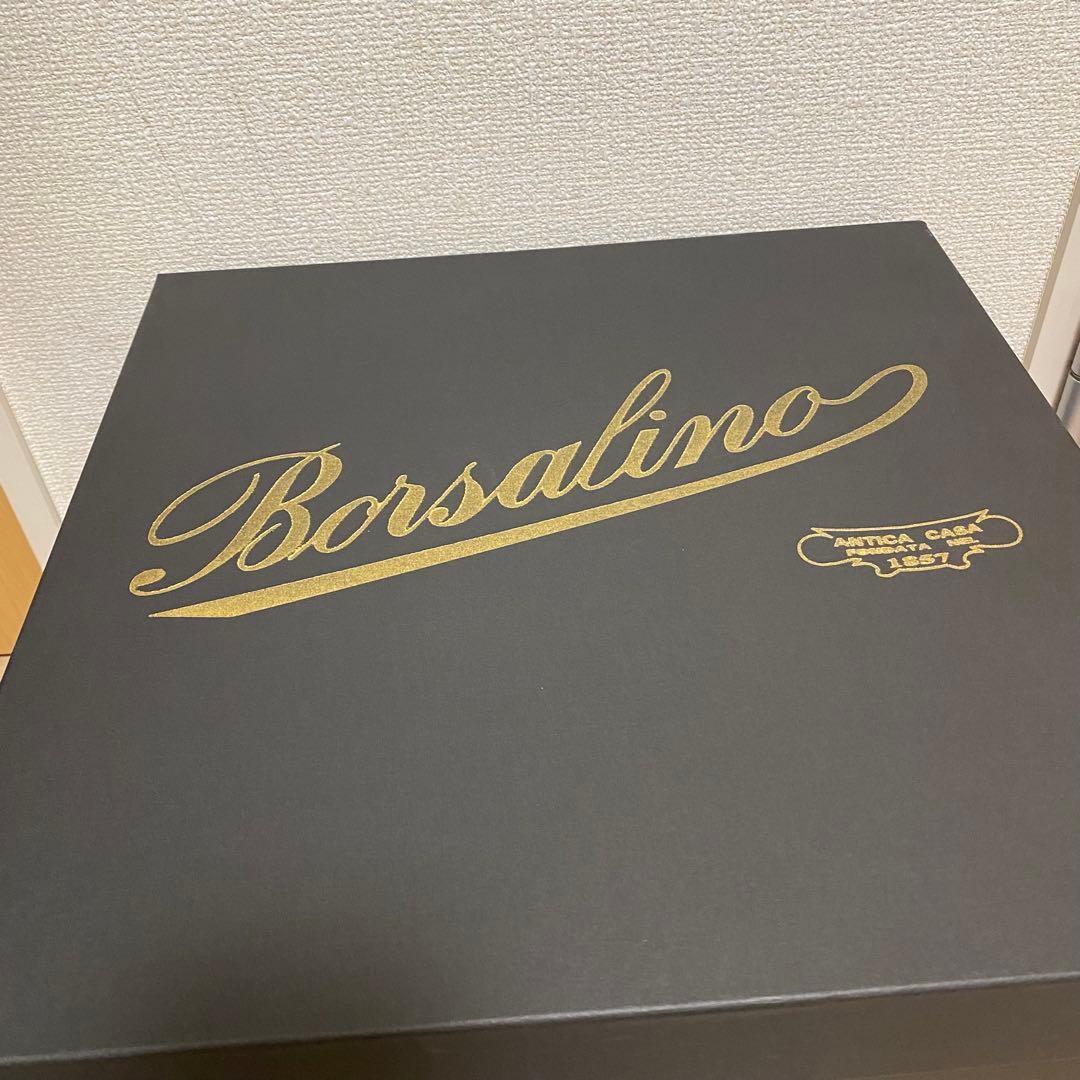 [未使用]Borsalinoボルサリーノラビット中折れハット59ワインレッド箱付