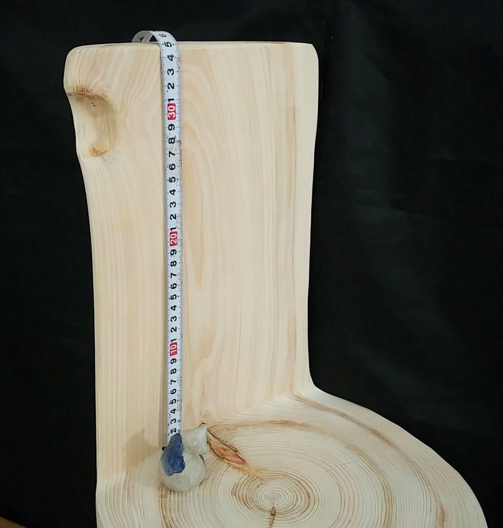 丸太椅子　ヒノキ　背もたれ付き