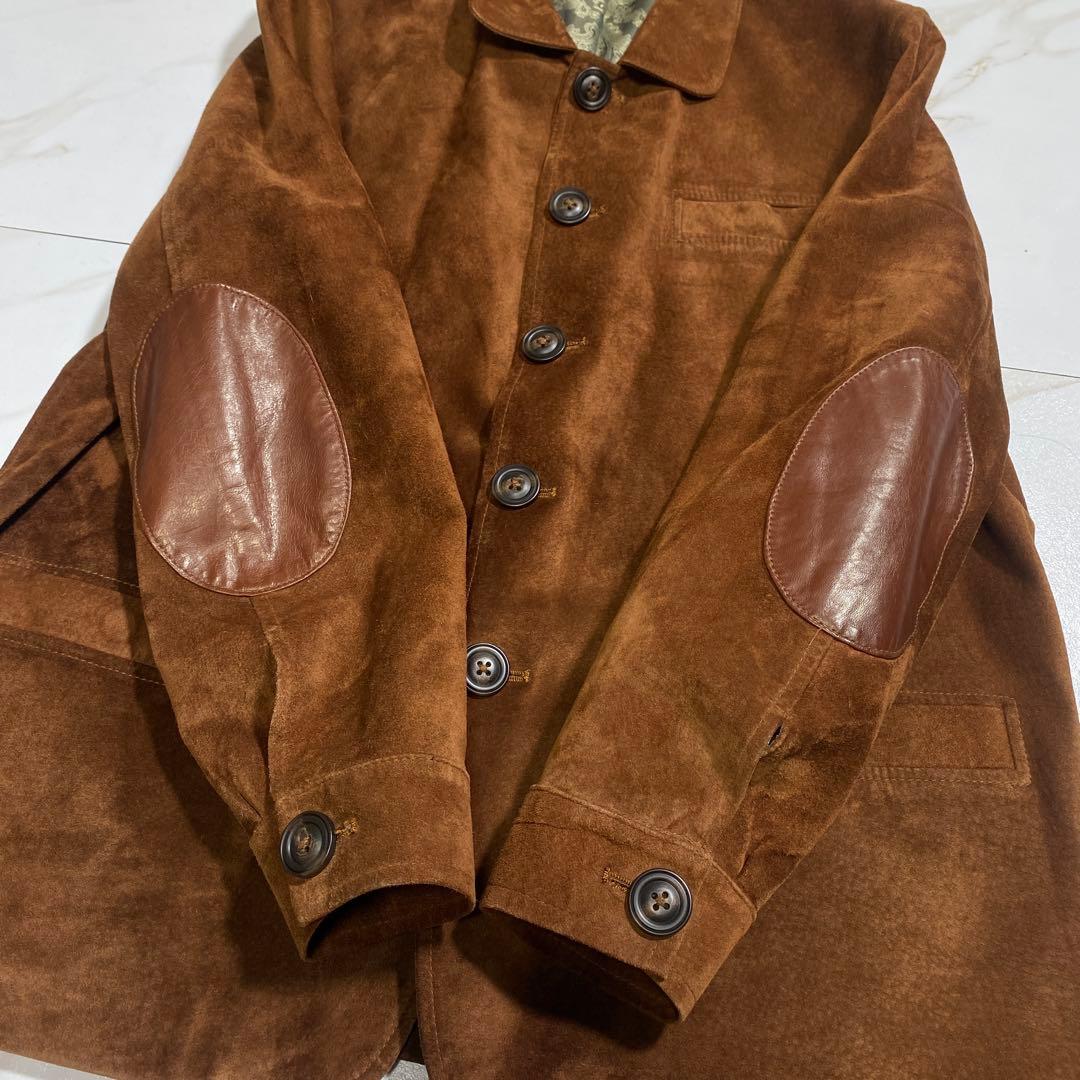 希少⭐︎ヴィンテージ レザーエルボーパッチ スエードカバーオール ペイズリー