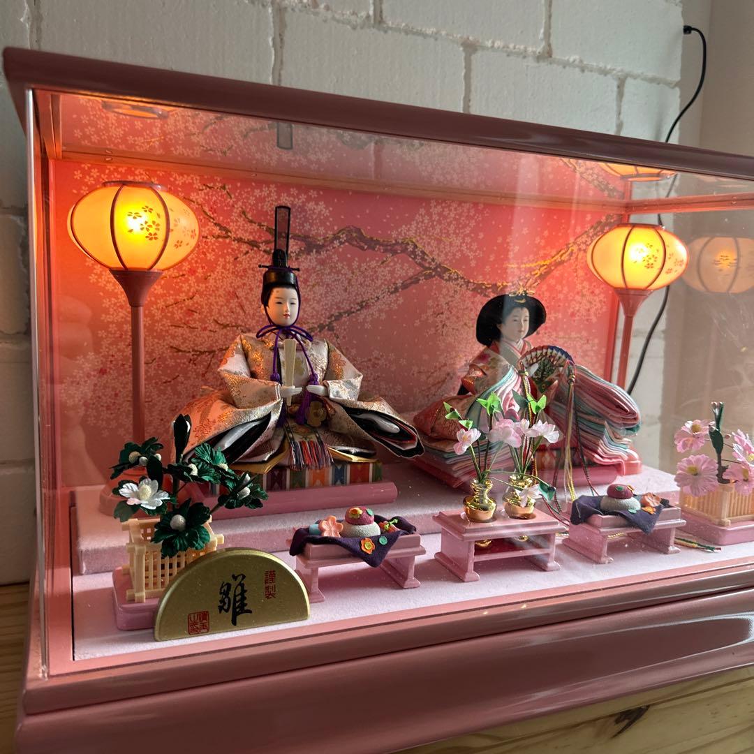ひな人形セット ピンク 桜の装飾