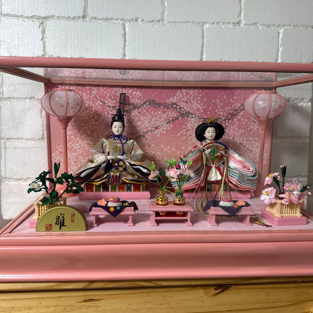 ひな人形セット ピンク 桜の装飾
