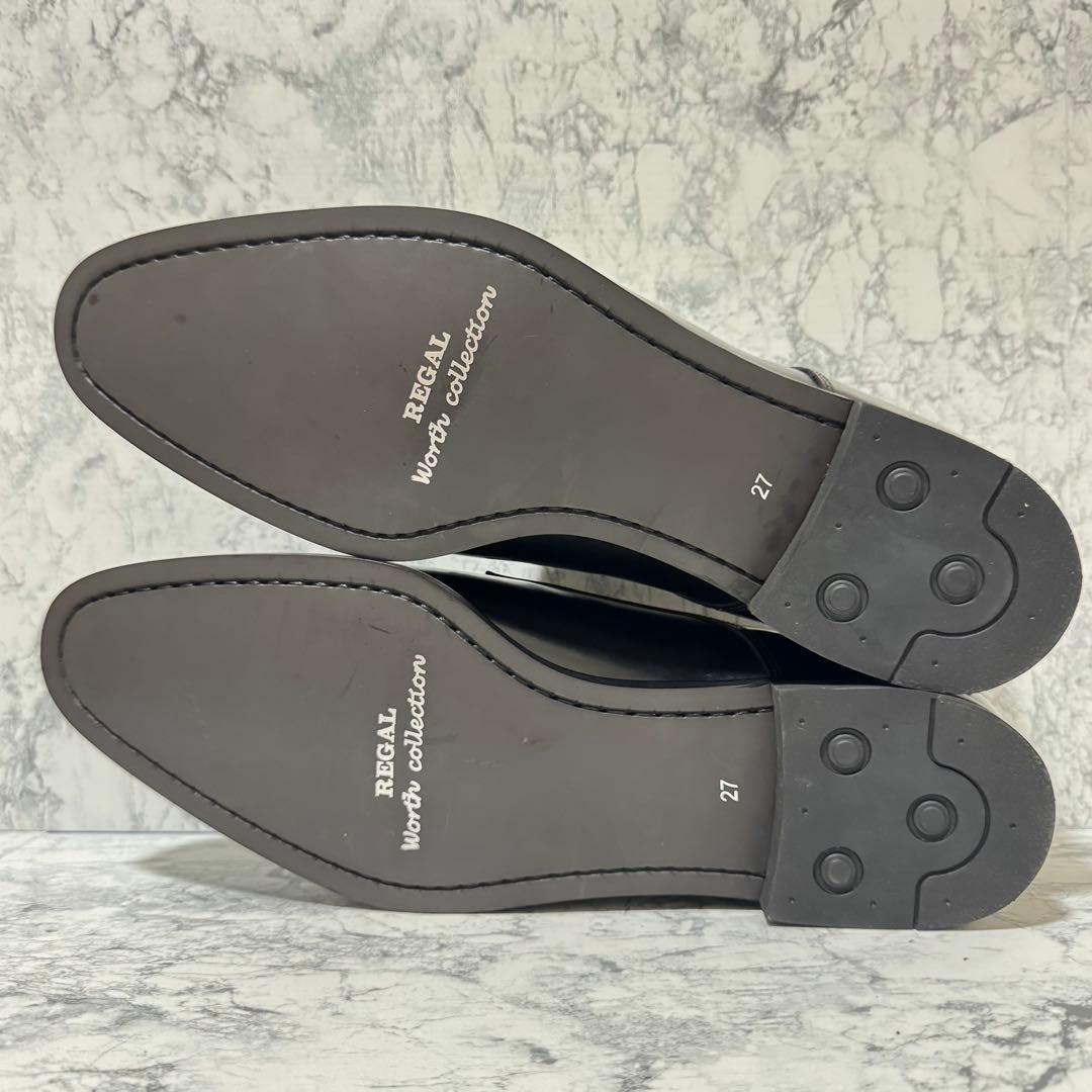 【新品未使用】REGAL ストレートチップ ガラスレザー ブラック 27cm