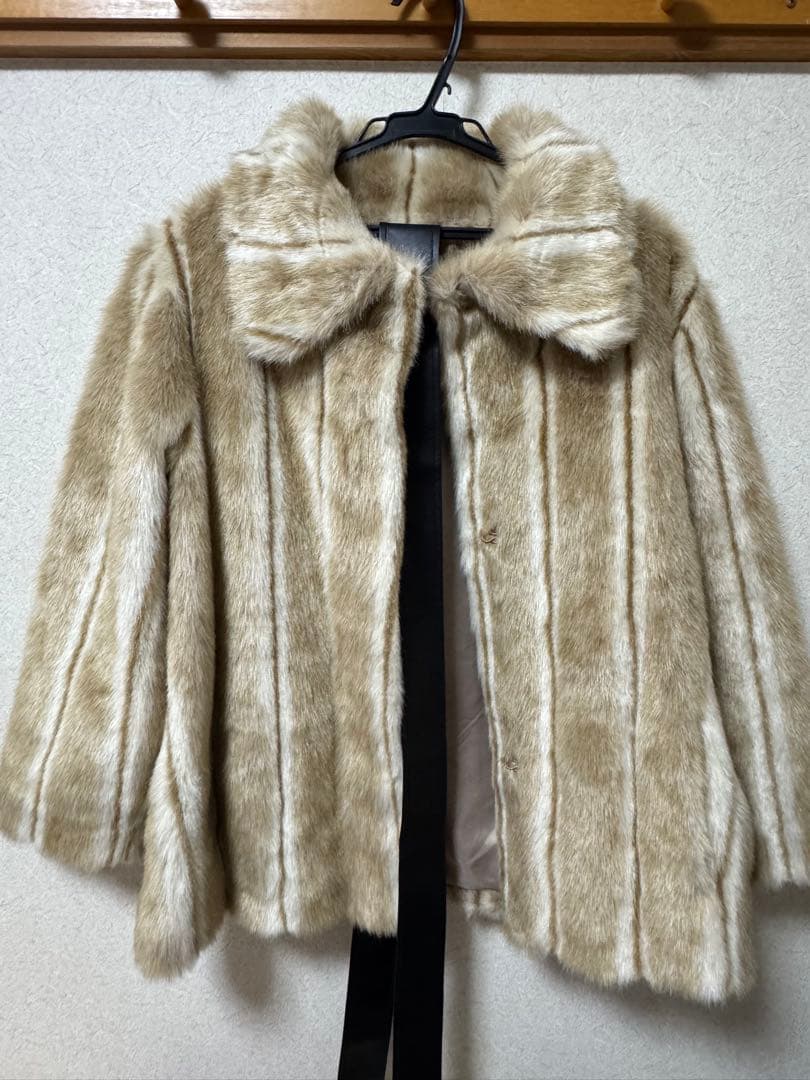 ジャケット・アウター epine parisienneribbon2wayfurcoat beige