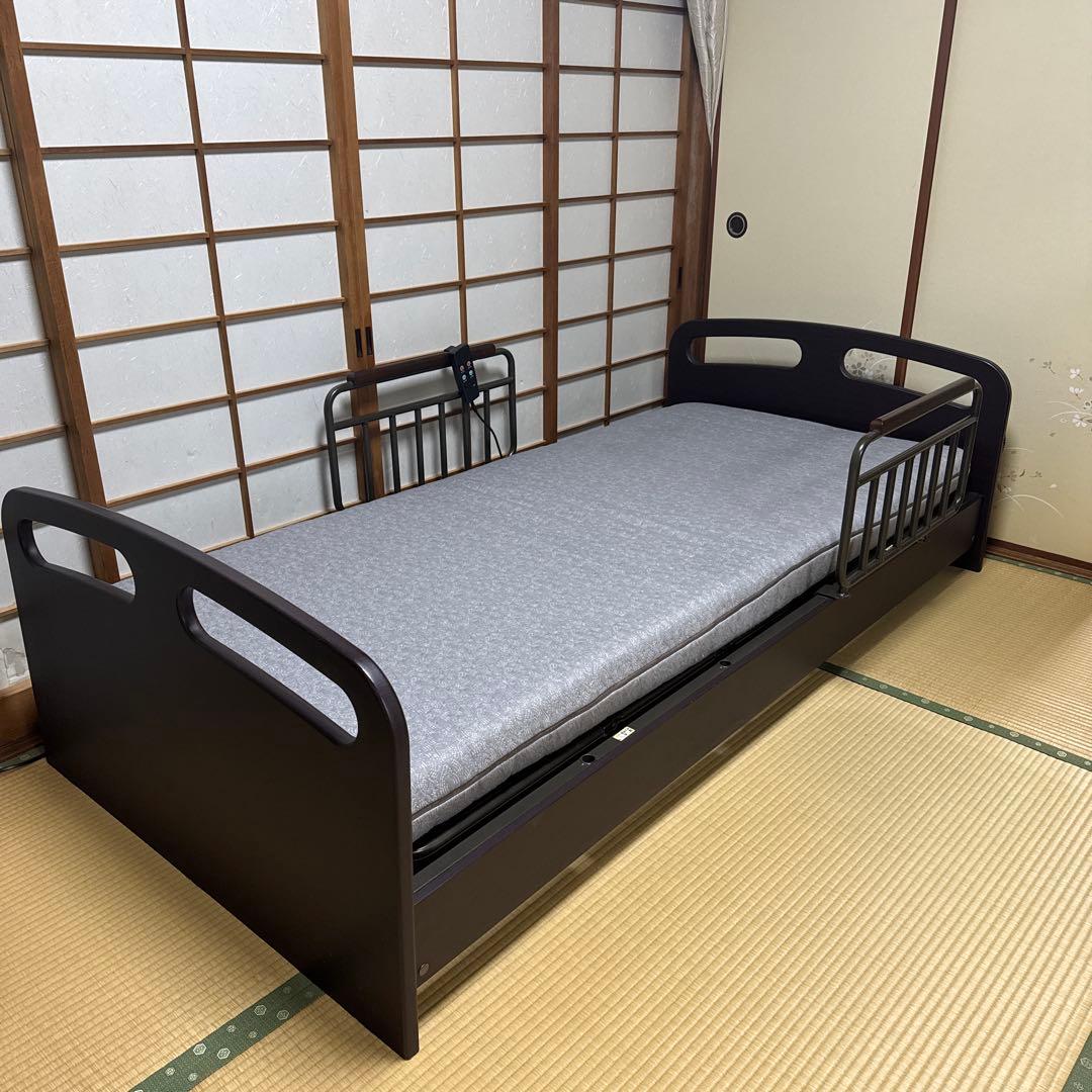 ニトリ　電動ベッド（ライズ）ダークブラウン＋マットレス　セット